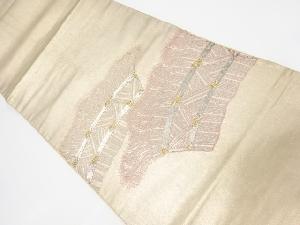アンティーク　金銀駒刺繍柴垣模様袋帯（材料）